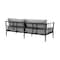 Armen Living Shari Outdoor Patio 4-Piece Lounge Set in Aluminum with Teak Wood and Gray Cushions 840254333079 - alternate 4